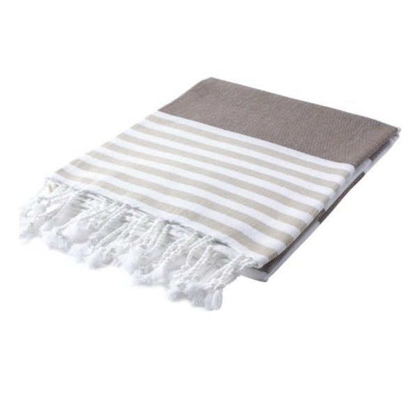 Sand Free Brown Beige 100% Turkish Cotton Beach Bath Towel Citizens of the Beach - Picture 6 of 6